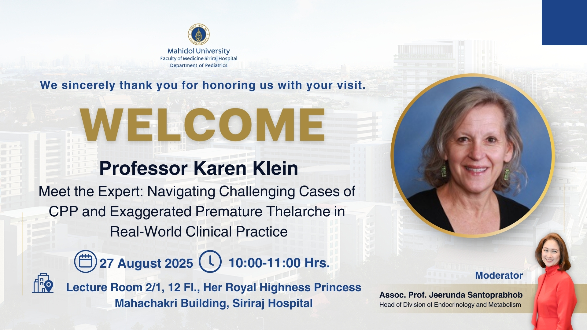 “Welcome Prof.Karen Klein”