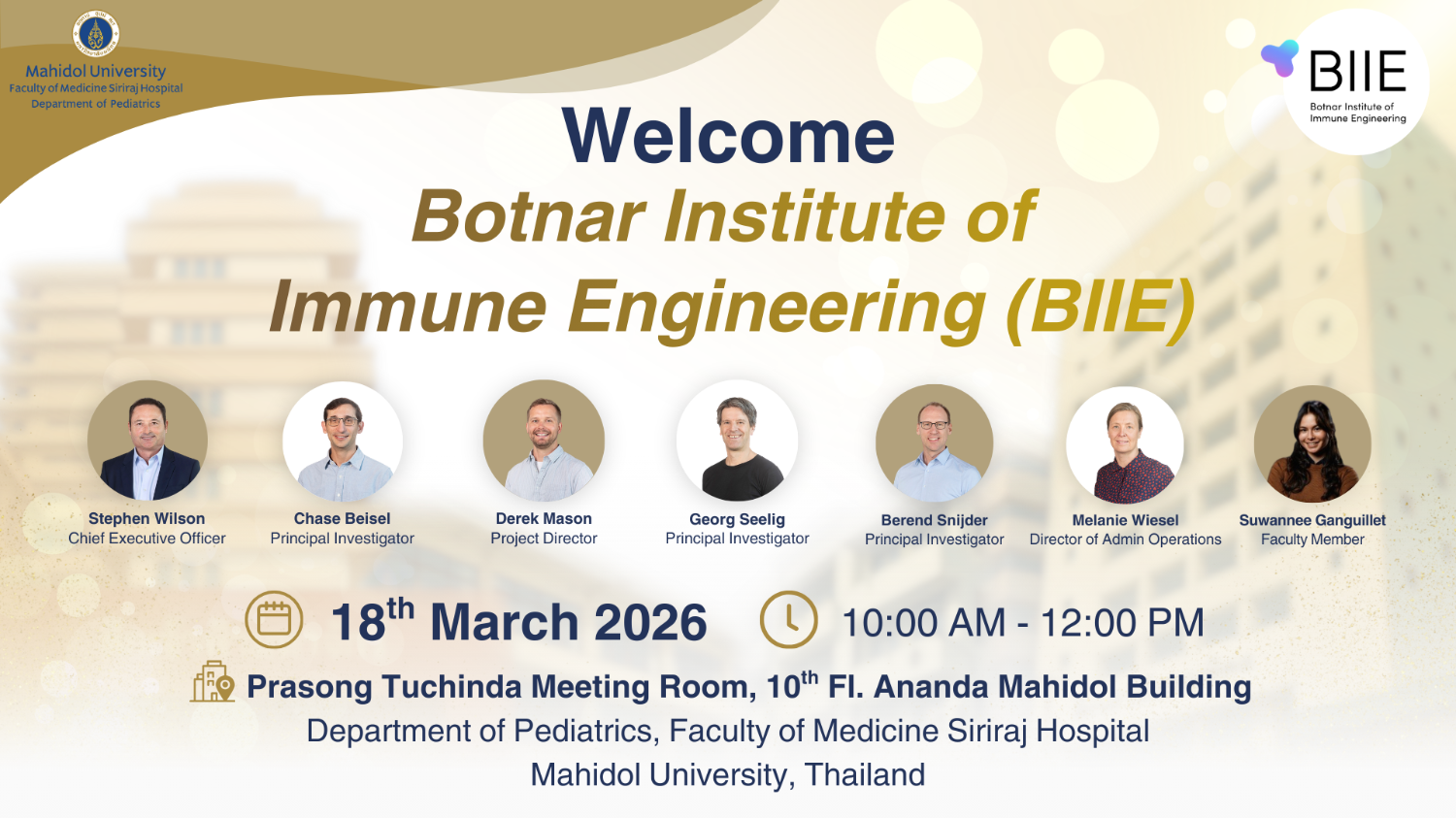 Welcome Botnar Institute of Immune Engineering (BIIE)