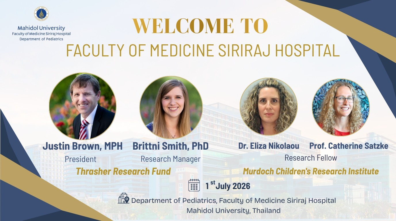 Warm welcome to Siriraj Pediatrics