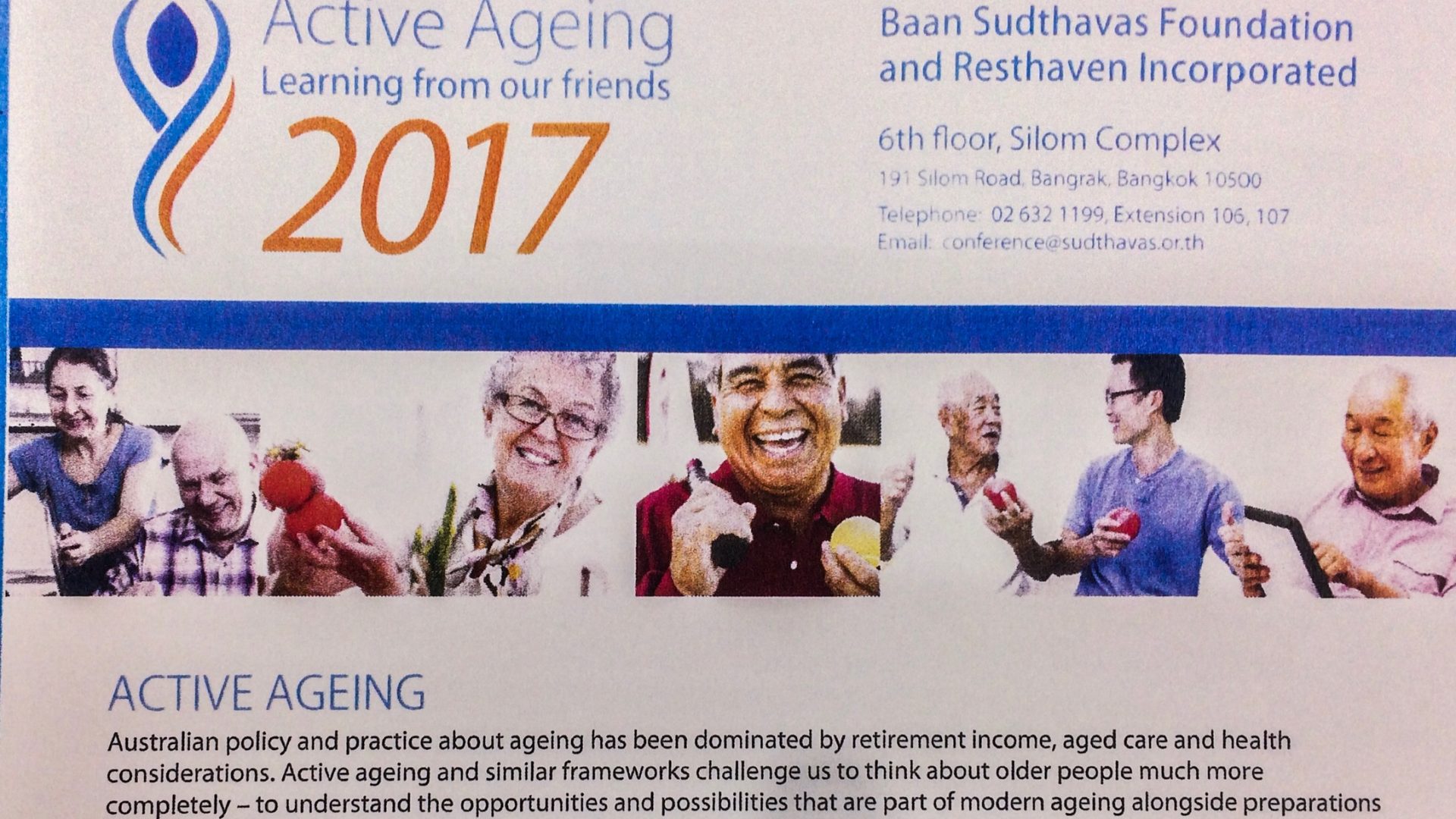 “Active Aging – Learning from Our Friends” Seminar in Bangkok on September 2017