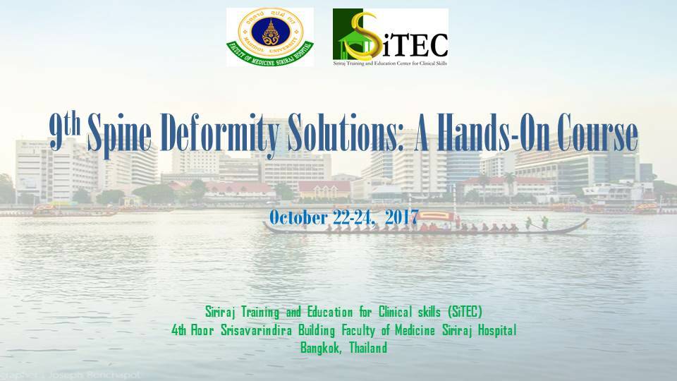 The 9th Spine Deformity Solutions: A Hands-On Course