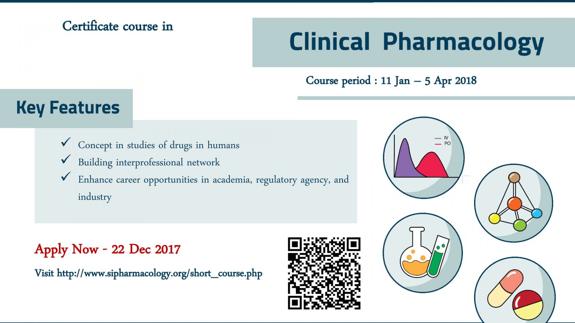 Certificate Course in Clinical Pharmacology (Apply now – December 22, 2017)