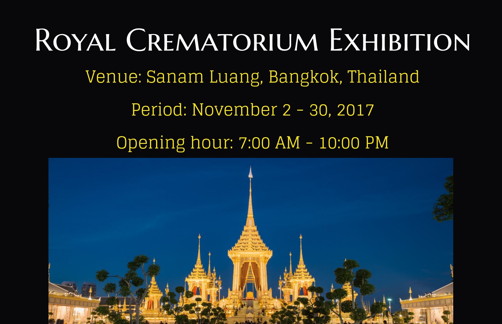 The Royal Crematorium Exhibition