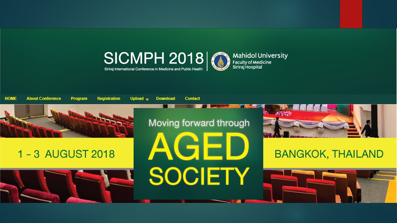 Siriraj International Conference in Medicine and Public Health 2018 (SICMPH 2018)
