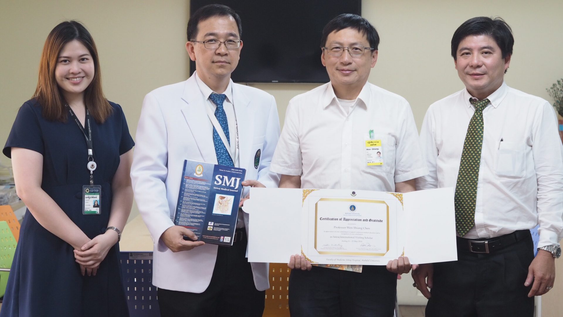 Prof. Wen Shiang Chen frm NTU Taiwan Served as Siriraj Visiting Scholar !