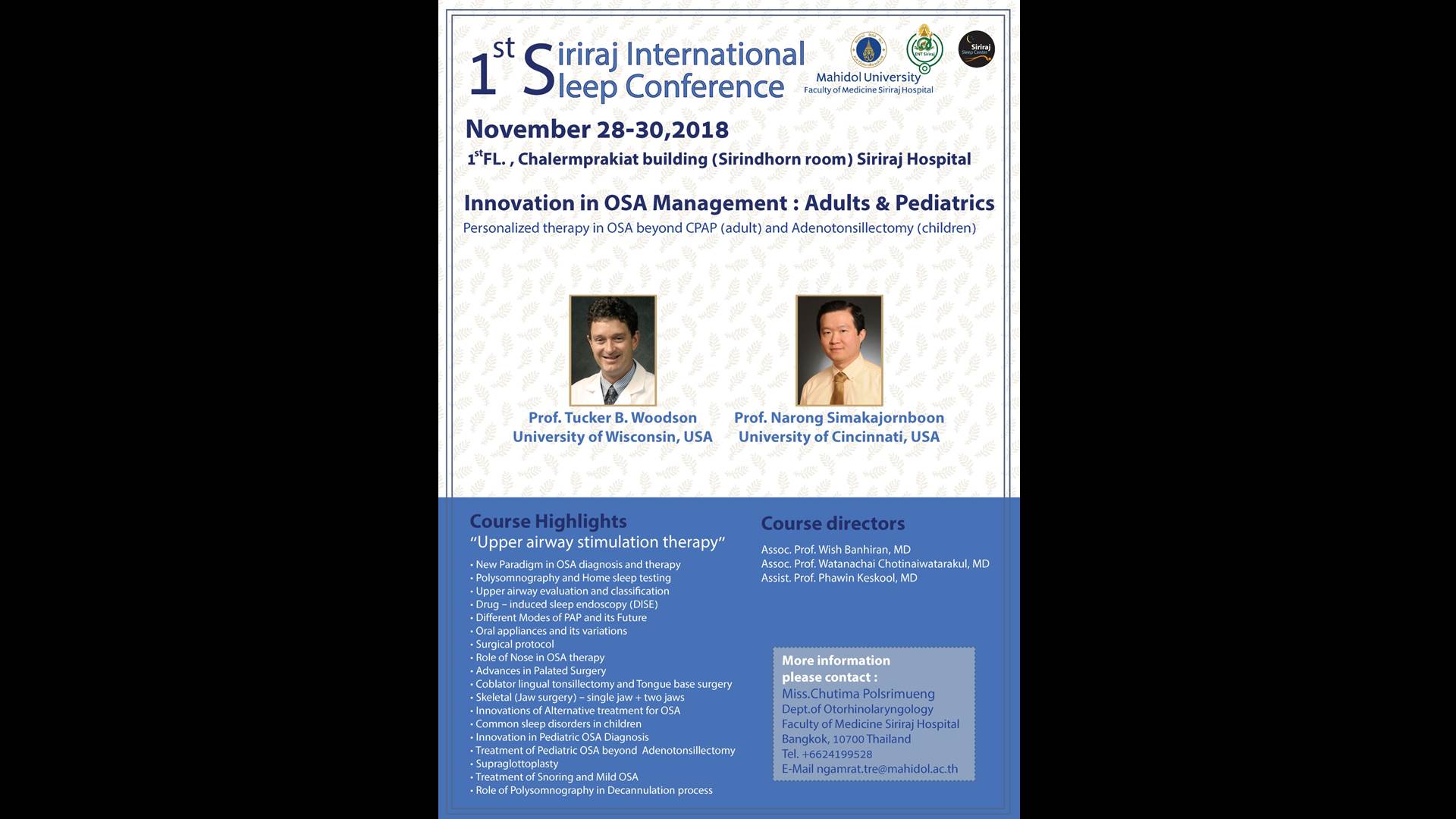 The 1st Siriraj Sleep Conference