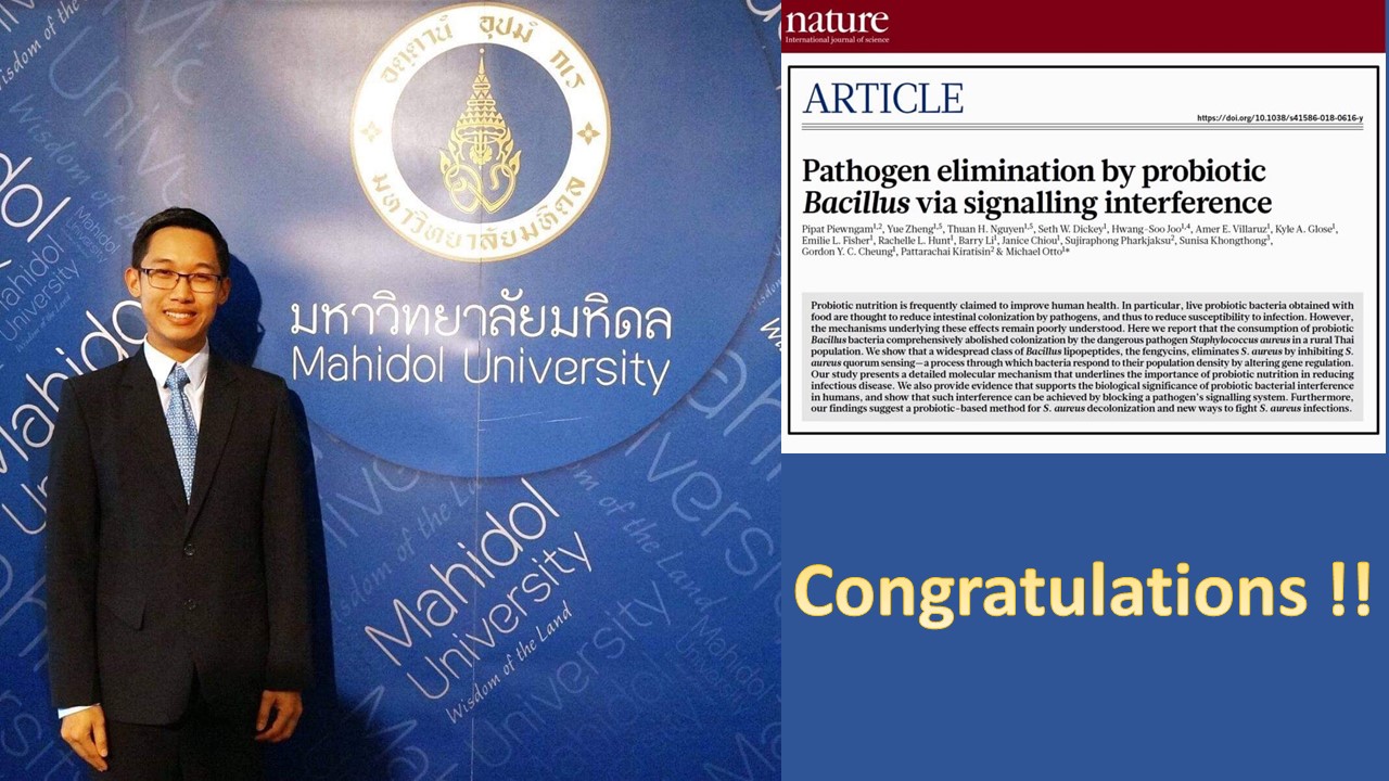 President of Siriraj Graduate Student Association’s Research Published in the Nature
