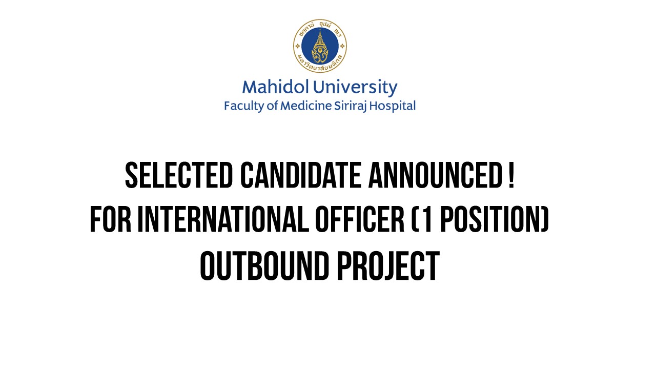 Selected Candidate for International Relations Officer has Announced !
