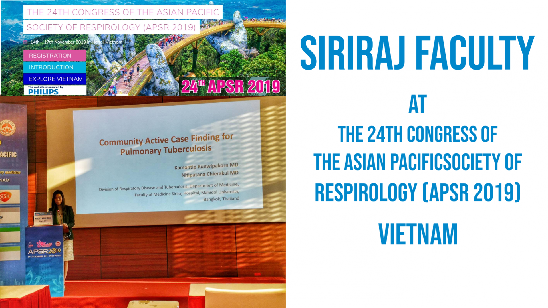 Siriraj Faculty at the 24th Congress of Asian Pacific Society of Respiratory in Vietnam