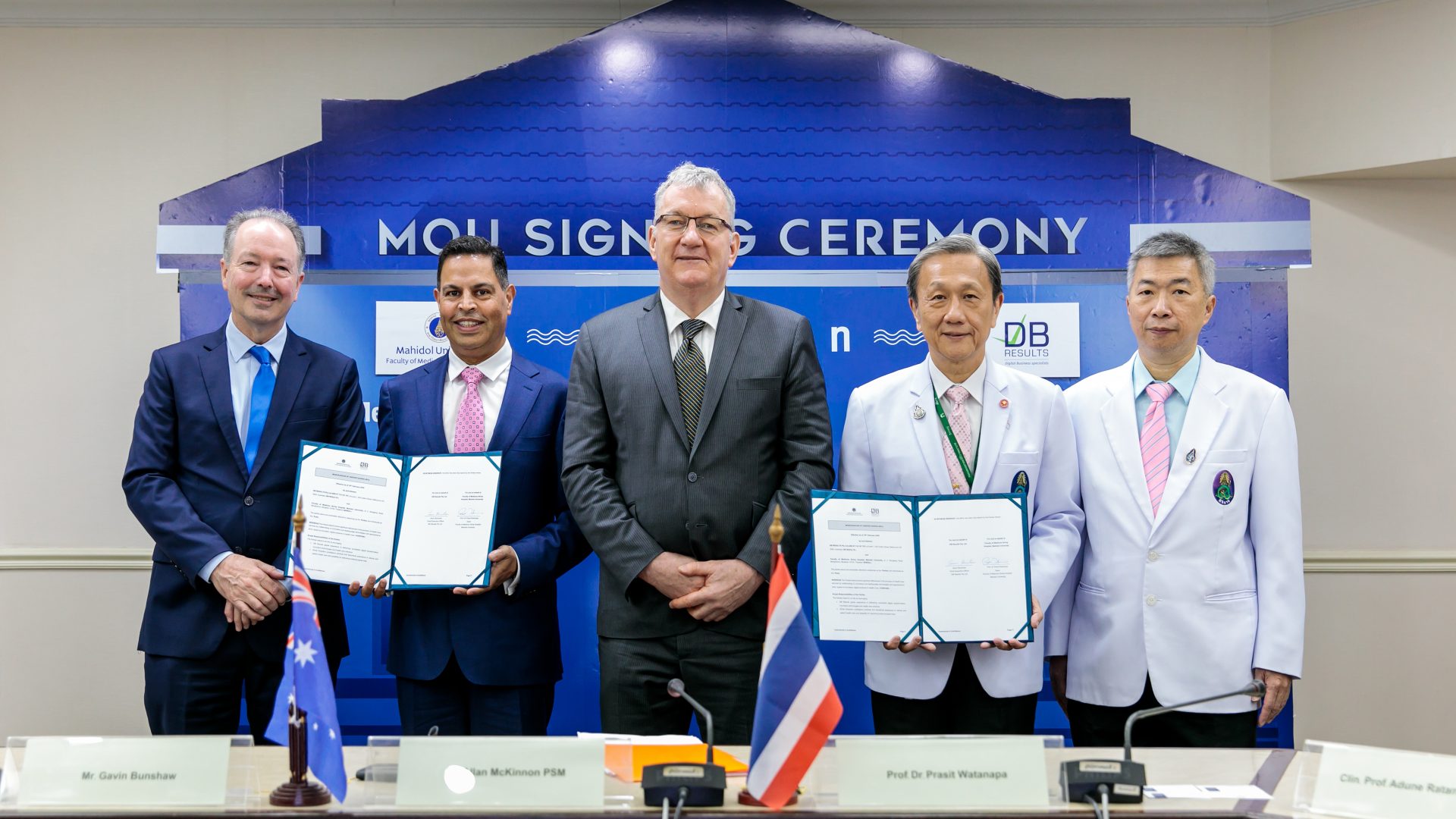 MOU Signing Ceremony Between Siriraj and DB Results Pty Ltd from Australia