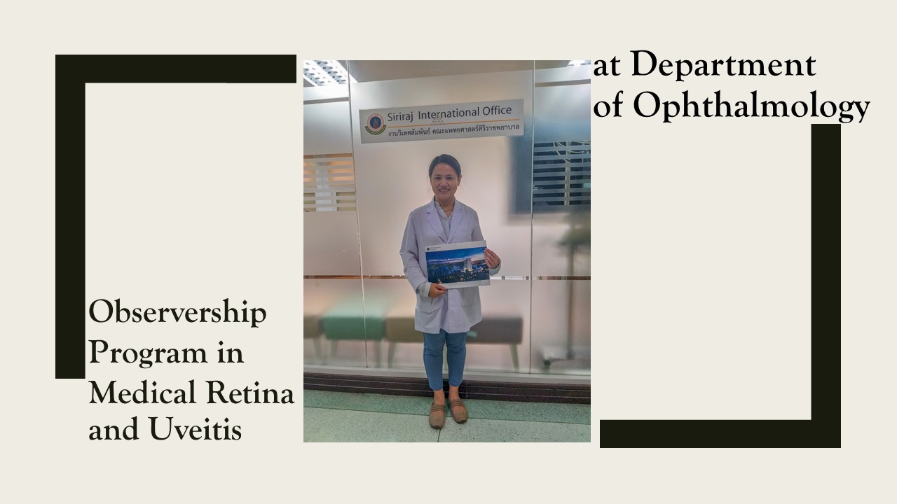 Clinical Observership Program at Department of Ophthalmology