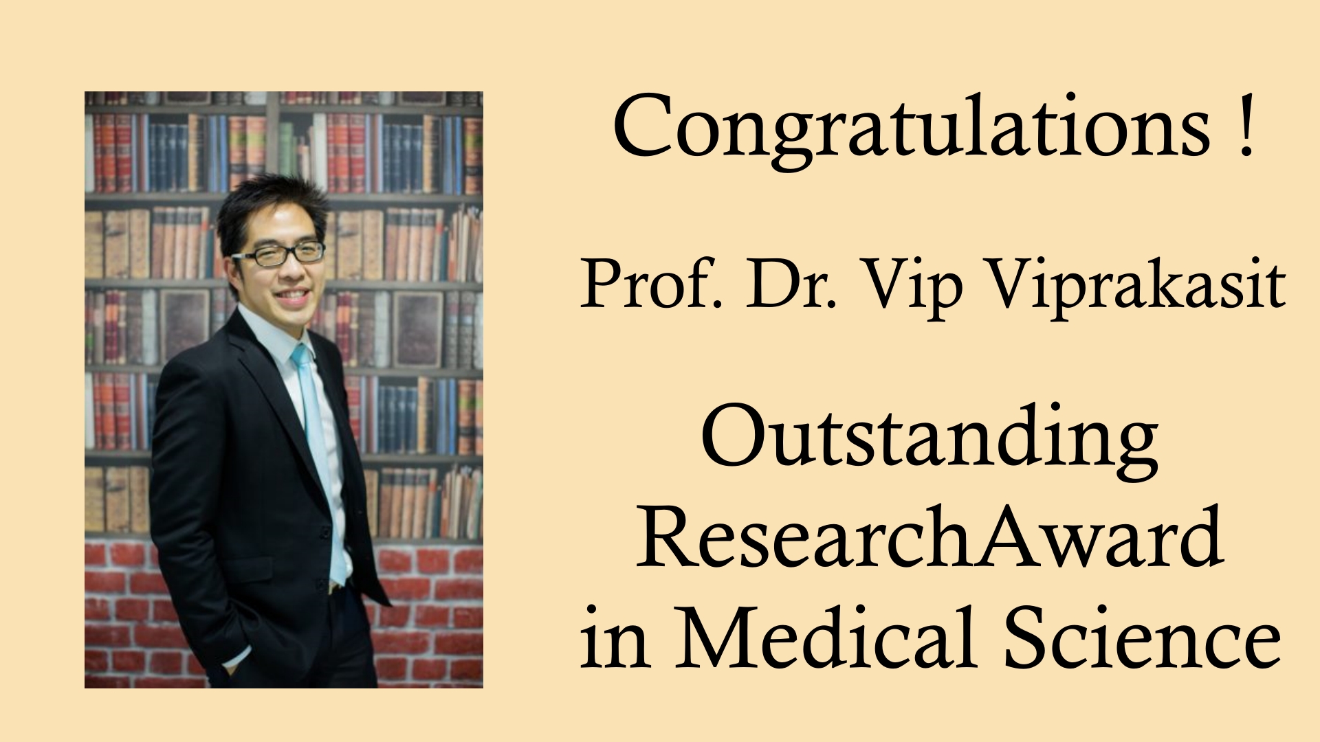 Siriraj Professor Won “Outstanding Research Award”