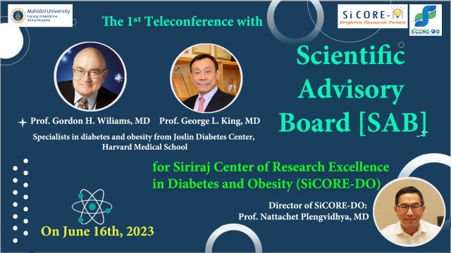 The 1st Teleconference with Scientific Advisory Board (SAB) for SiCORE-Diabetes and Obesity