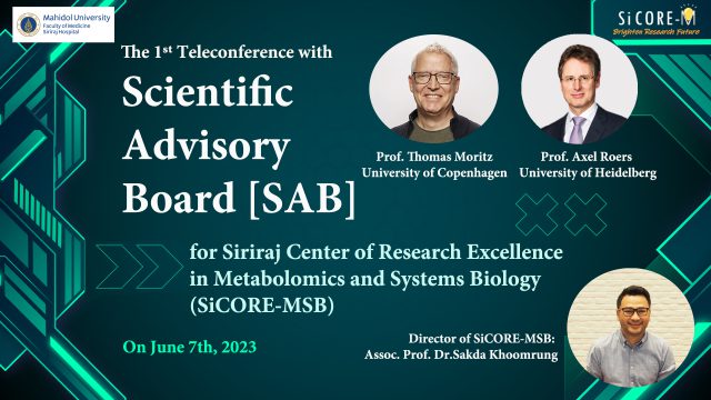 1st Teleconference with Scientific Advisory Board: SiCORE-Metabolomic and Systems Biology (MSB)
