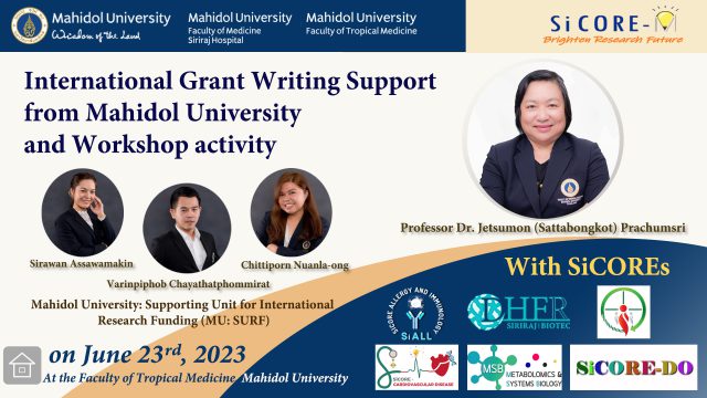 International Grant Writing Support from Mahidol University and Workshop activity for SiCOREs