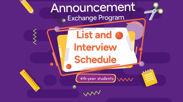 English Interview Timetable Announcement for 4th-year students