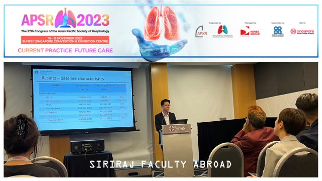 Siriraj Faculty Abroad at ‘APSR 2023’ in Singapore
