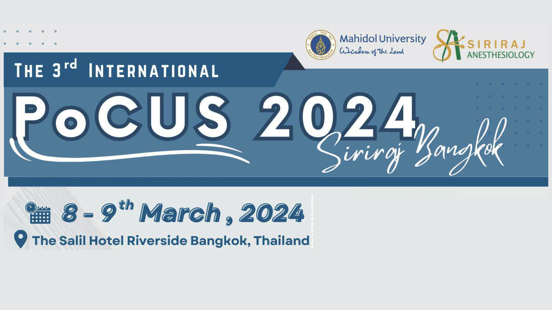 the 3rd International PoCUS 2024 Siriraj Bangkok