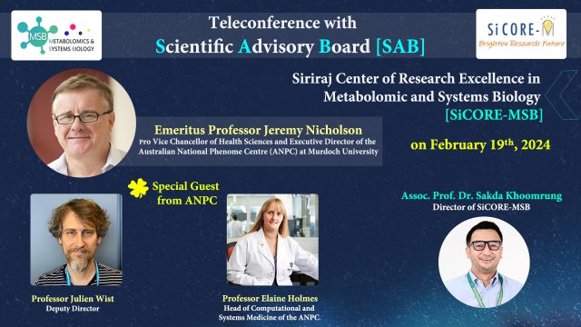 Exploring Frontiers: Inaugural Teleconference with the Scientific Advisory Board of SiCORE-Metabolomic and Systems Biology