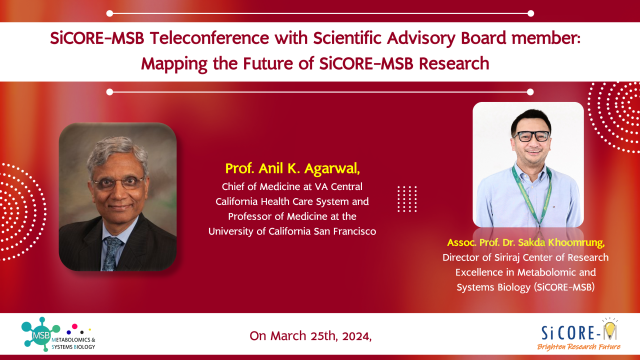 SiCORE-MSB Teleconference with Scientific Advisory Board member: Mapping the Future of SiCORE-MSB Research