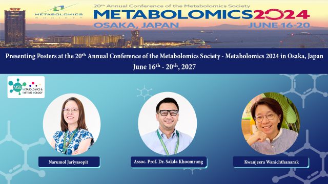 Presenting Posters at the 20th Annual Conference of the Metabolomics Society – Metabolomics 2024 in Osaka, Japan, from June 16th to 20th, 2027.